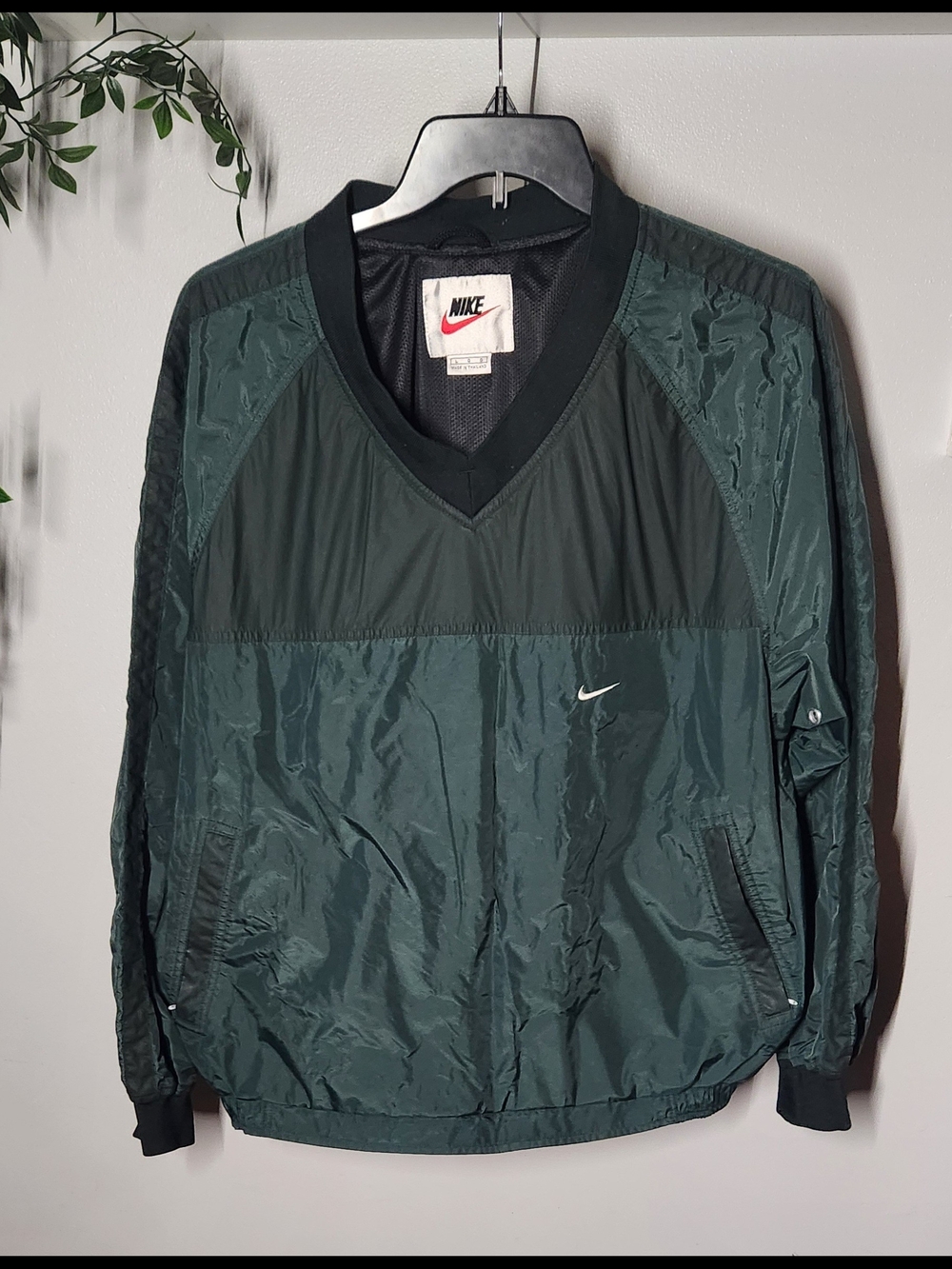 Nike Dark Green Pullover Vintage Windbreaker Jacket Mens Large